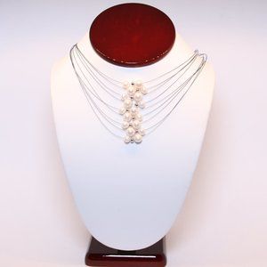 Freshwater Cultured Pearl Multi-Strand 18" Sterling SilverNecklace